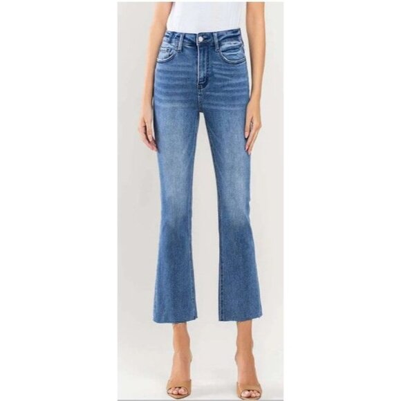 $20 WHEN BUNDLED Vervet Women's High Rise Kick Flare Cropped Jeans - Picture 1 of 12